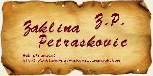 Žaklina Petrašković vizit kartica